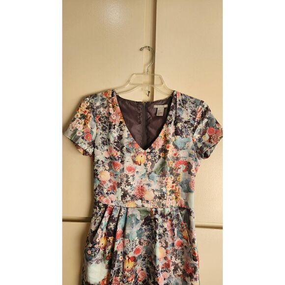 H and M Watercolor Floral Print Dress, Size 4, NWOT - Picture 3 of 12